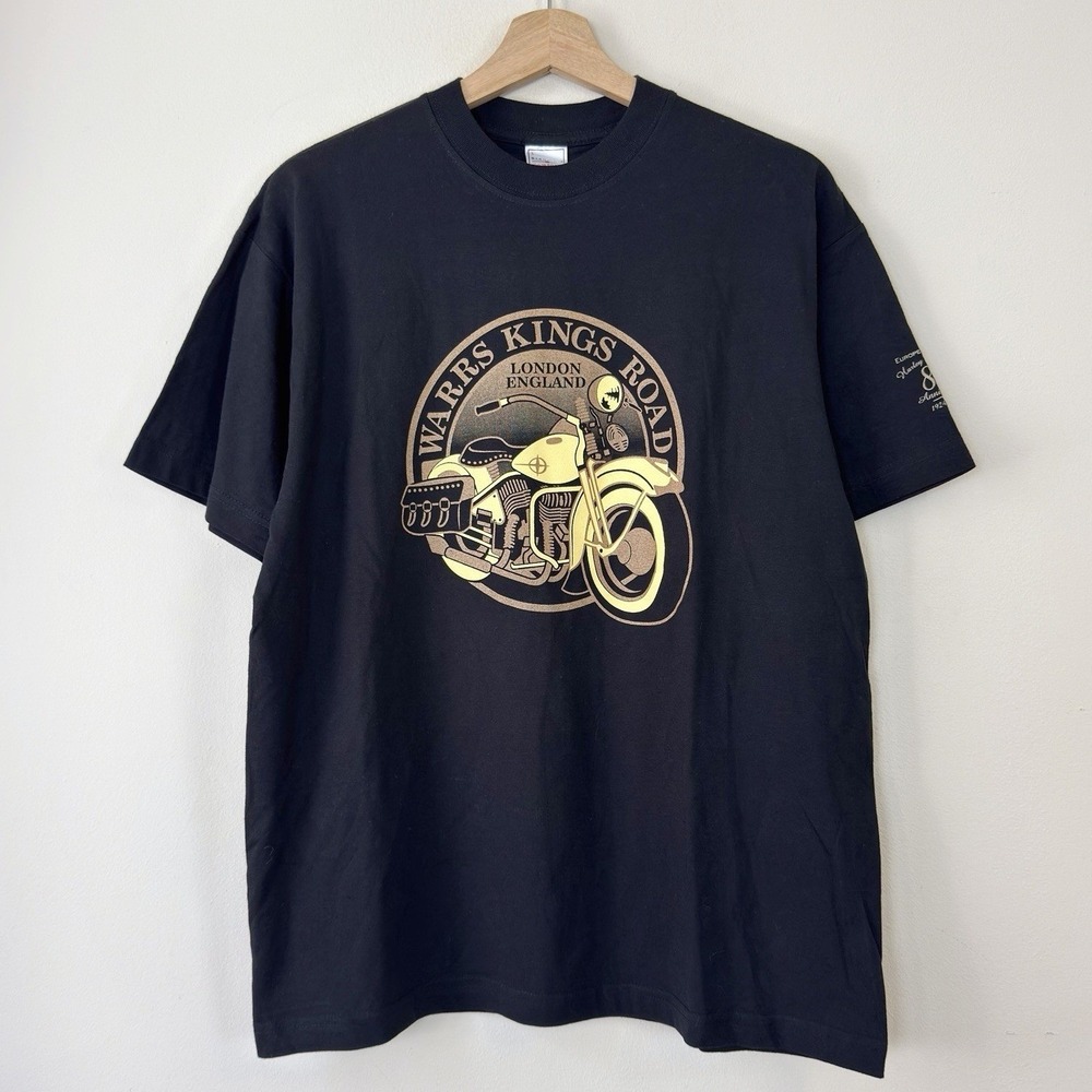 Vintage Y2k Harley Davidson Motorcycle London England Black Tee Shirt - Large